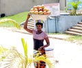 A womenÃ¢â¬â¢s business Ã¢â¬â street food vending in abidjan - cote d`ivoire Royalty Free Stock Photo